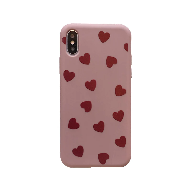 Чехол GlamPhoneCase Cute Love Heart Phone Чехол для iPhone 7 6 Plus XS Max, простые Чехлы для iPhone X XR 8 7 6 S Plus, мягкий чехол из ТПУ