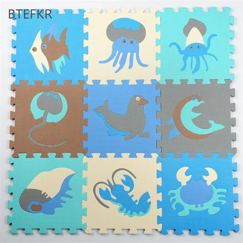 

9pcs/set Children Carpet Puzzle Mat Eva Foam Mat Baby Marine Life Carpet Developmental Mat Puzzles for Children Tapete Infantile