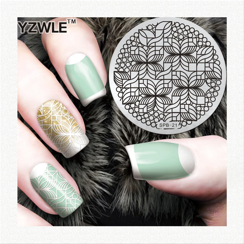 

YZWLE factory price retail 2019 designs template professional stamping stainless steel image plates for diy nail art