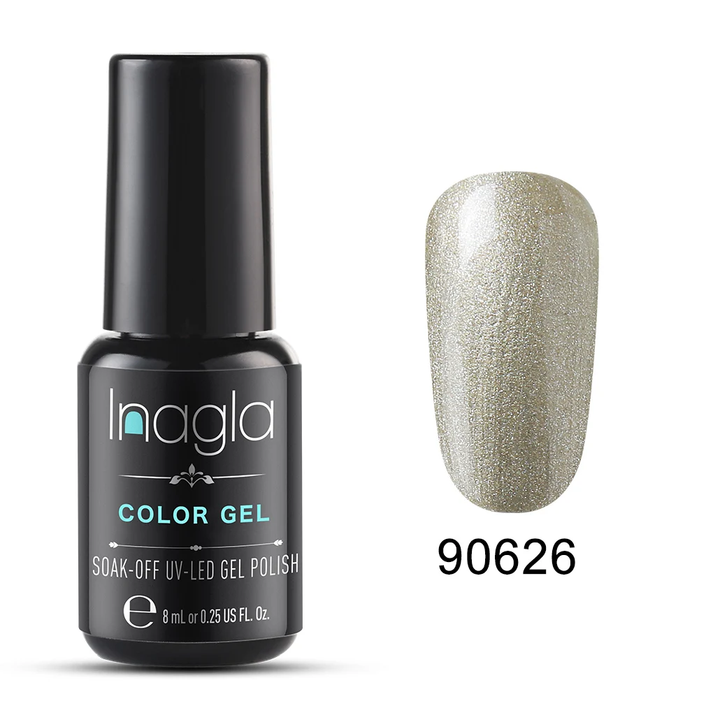 Inagla гель-Лаки 8 мл для ногтей чистый цвет УФ-лак нужен Базовый Топ Гель-лак для ногтей для маникюра ногтей - Цвет: 90626