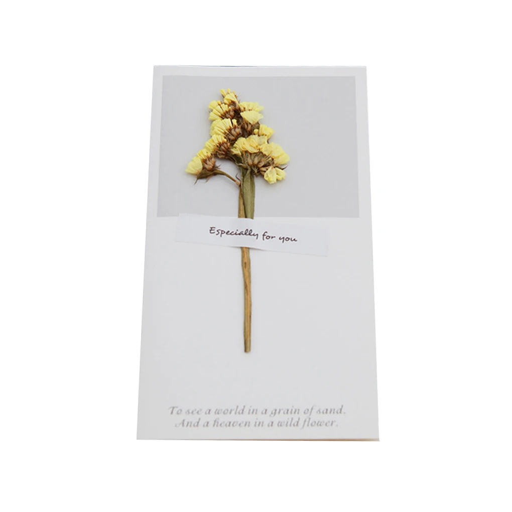 1 шт День рождения сушеные цветы Пригласительные открытки Свадьба Праздник поздравительная открытка - Цвет: NO.2