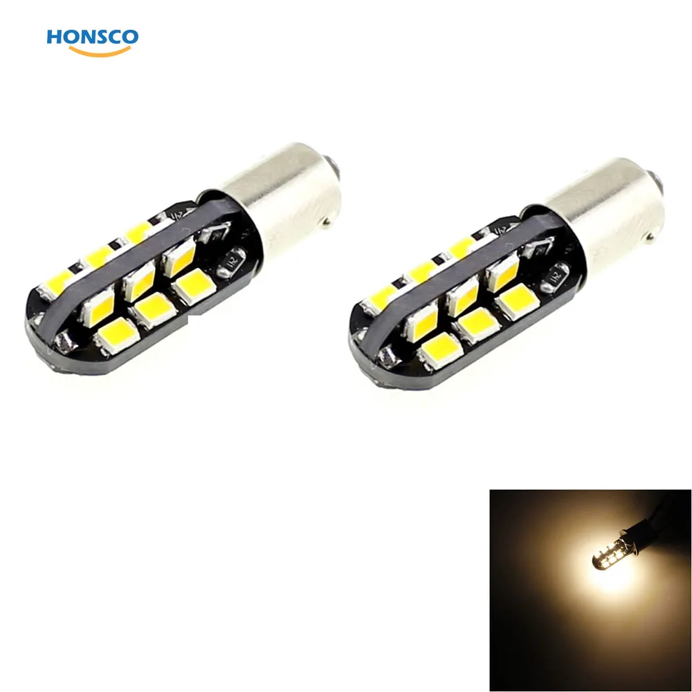 

2PCS BAX9S H6W 24-SMD 2835 LED Car Light Auto Bulbs Warm White for Cars Parking Lights Bulb DC 12V Dome Lamps License Plate Lamp