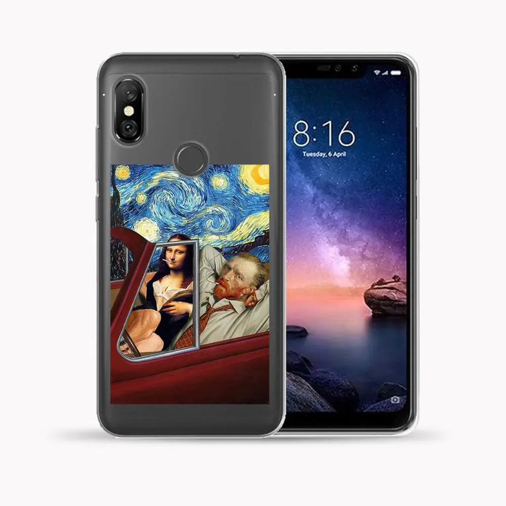 Для Xiaomi mi A1 A2 8 Lite 9 Pocophone F1 5X 6X крышка Мона Лиза moskado мягкий TPU чехол для Red mi 7 5 5A 6 Note 4 4X5 6 7 Pro