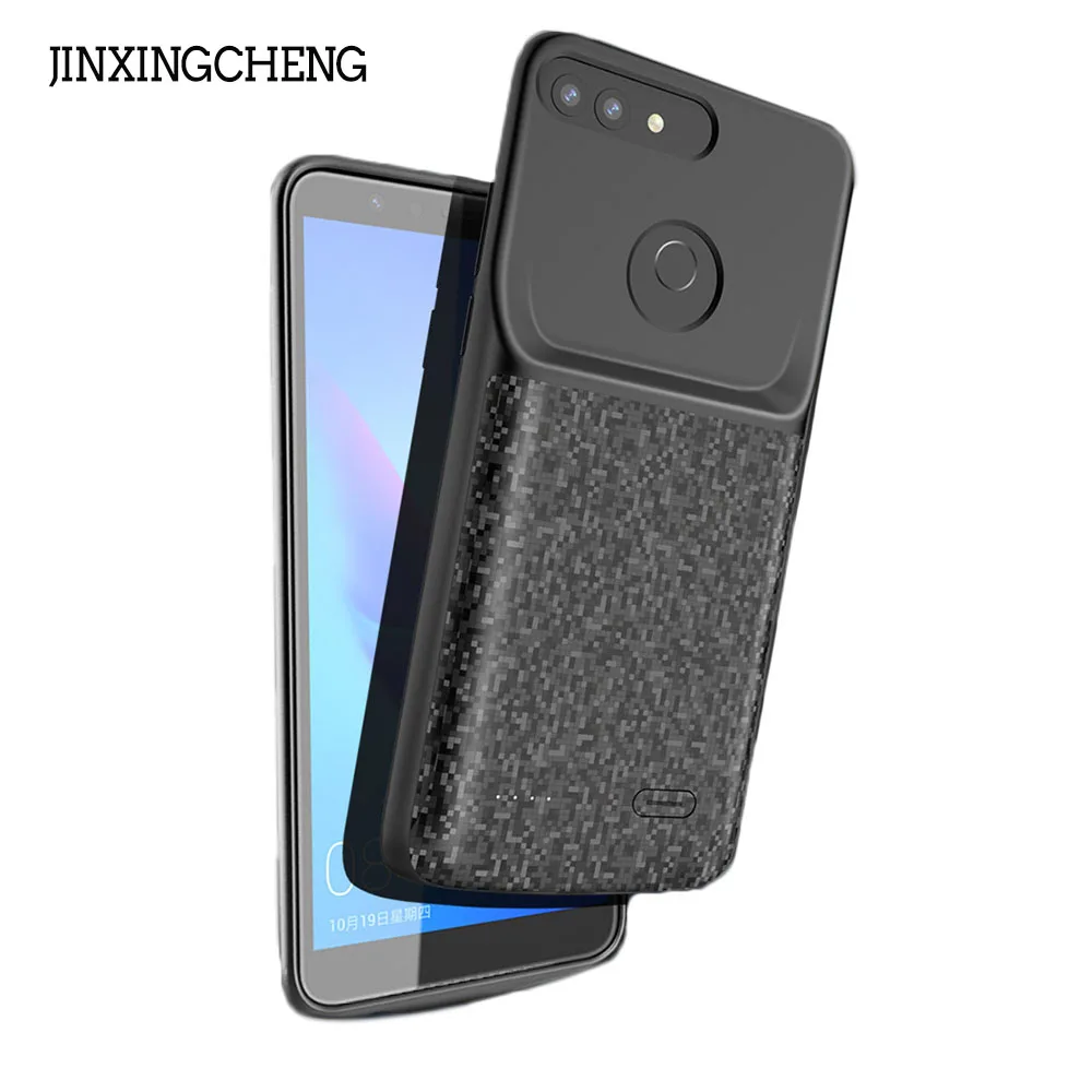 

JINXINGCHENG Fast Charger Soft Frame Battery Case for Huawei Y7 2018 4700mah Back Clip Fast 18650 Battery Charger Enjoy 8 Cover