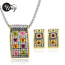 2015 verano nuevo diseño chapado en oro cristal collar moda collar y del pendiente de la joyería de traje africana