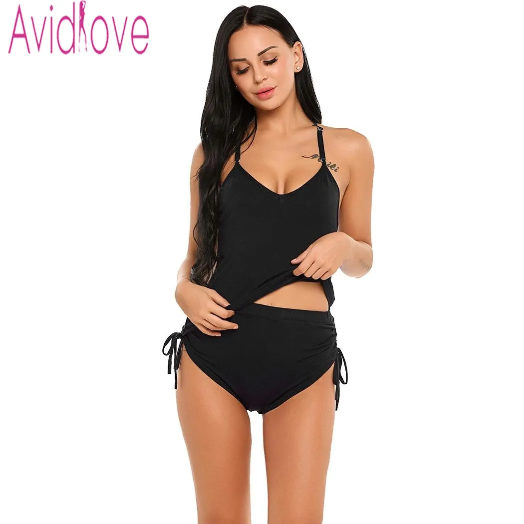 Avidlove сексуальный короткий Пижамный костюм Женская хлопковая одежда для сна