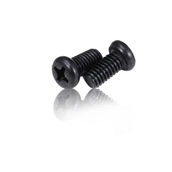 

50pcs M1.7 Round head mechanical Phillips screws black Electronic Cross Pan heads bolt Carbon steel 2.5mm-12mm Length