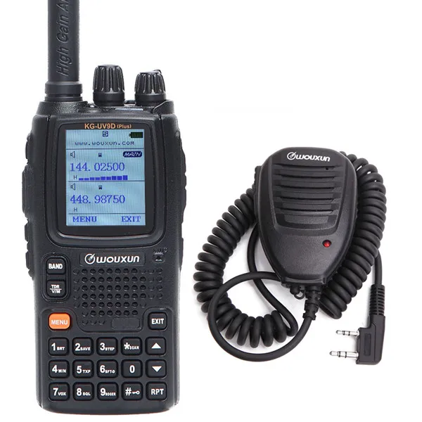 Wouxun KG-UV9D Plus многополосный Многофункциональный DTMF 7 полос Ham портативный набор двухсторонний Raido Air Band Walkie Talkie двухстороннее радио - Цвет: add speaker mic