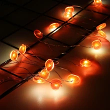 2M String Lights Holiday Fairy Lights Romantic Lantern Battery Operated Red pumpkin Pattern Decor For Garland Christmas Party
