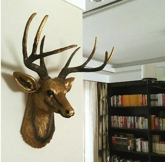 

American deer head wall hanging. Decoration. Creative wall hanging decoration. Simulation background wall animal head.01