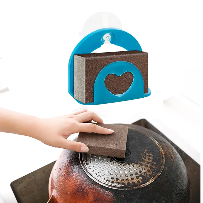 

Sponge Magic Eraser for Removing Rust Cleaning Descaling Clean Rub Pot with Storage Holder Rack Hooks Sucker Kitchen Tools