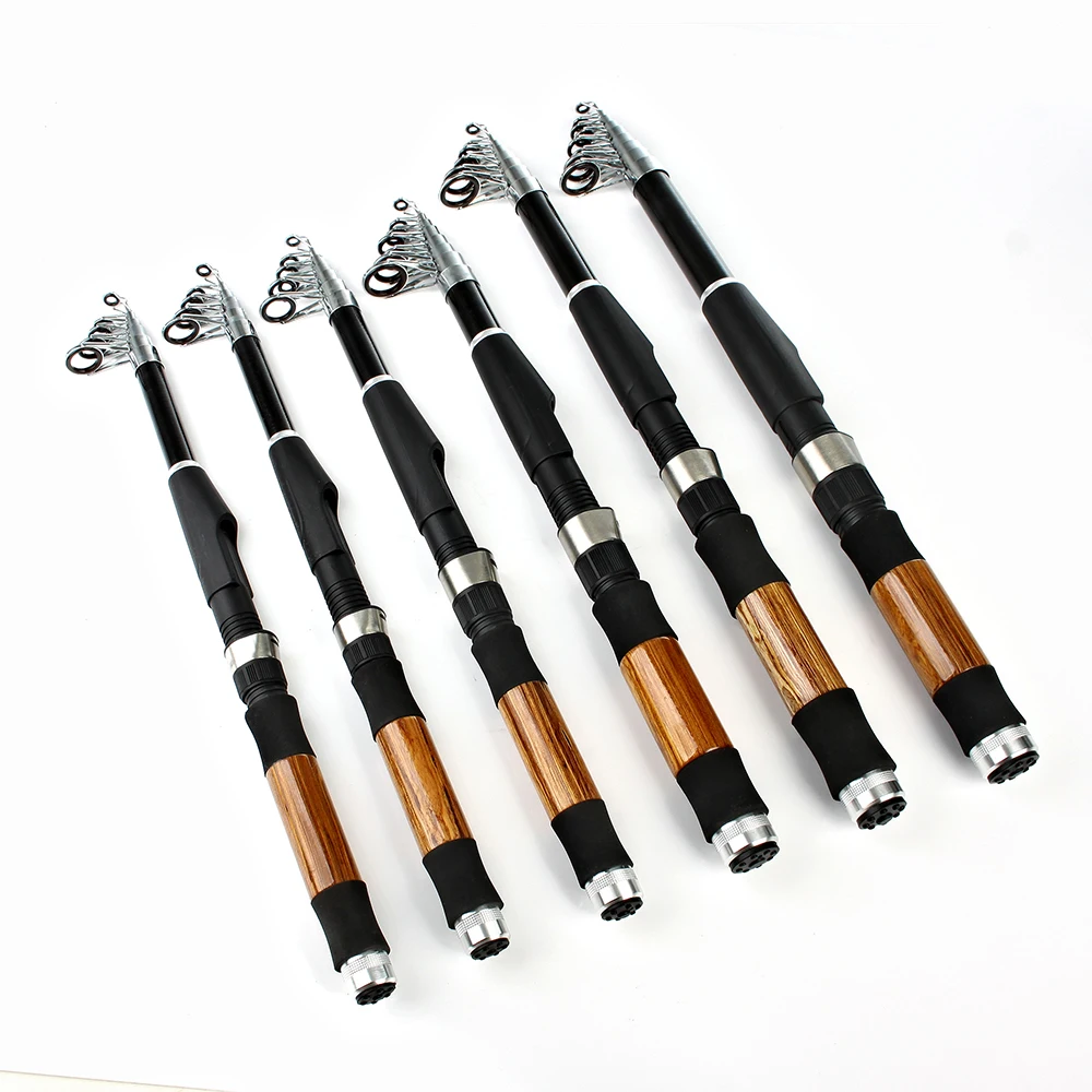 FISH KING High Carbon Saltwater Rod Superhard Telescopic Fishing Ultra Light Rod 1.6M-3M Bass Surf Fishing Rod Spinning