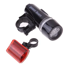 Waterproof Bike Lights 5 LEDs Bicycle Front Head Light 5 LED Cycling Safety Rear Flashlight Torch