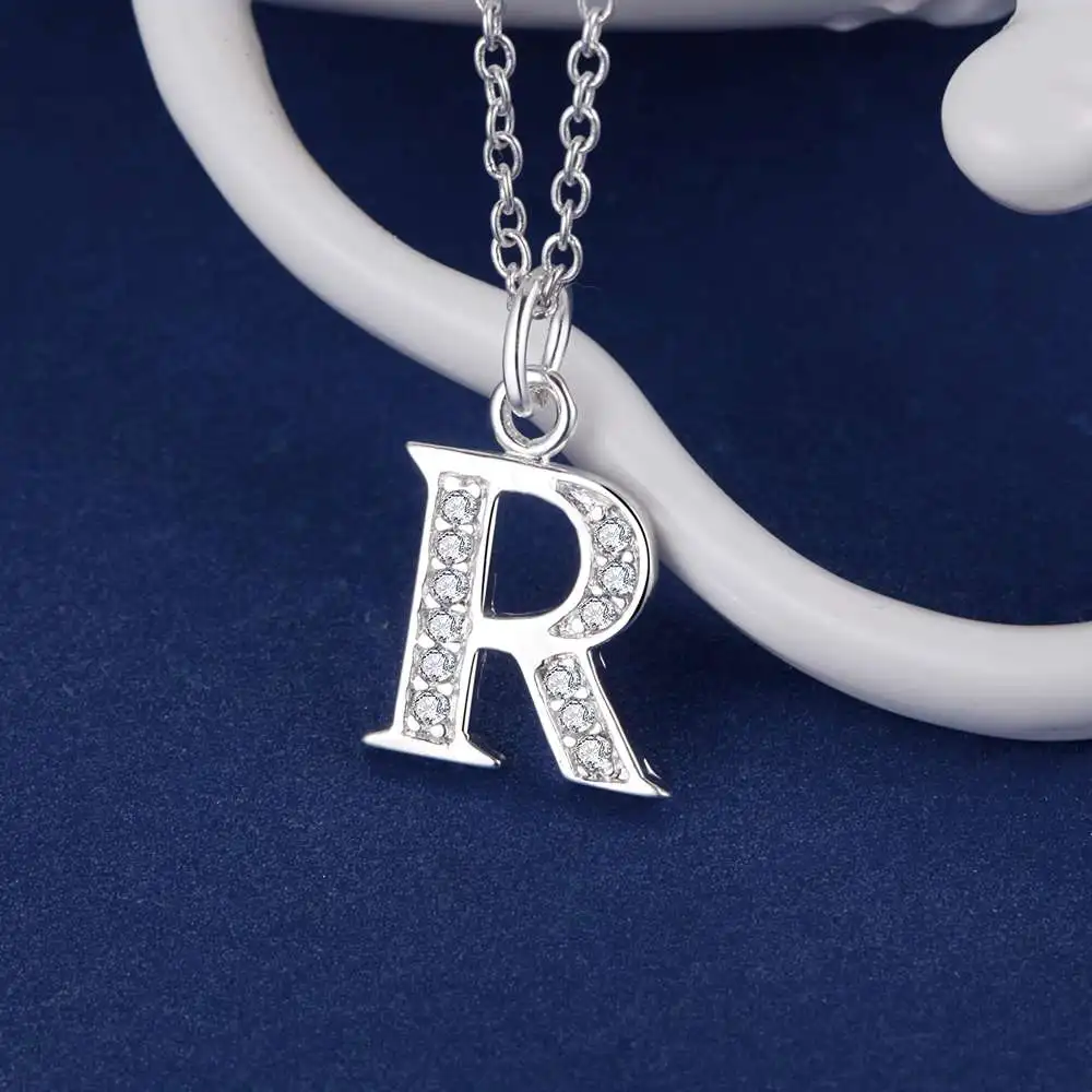 Буква R bling Циркон посеребренное ожерелье Серебряный кулон ювелирные изделия/MDMUCFDG HBWWMRVL
