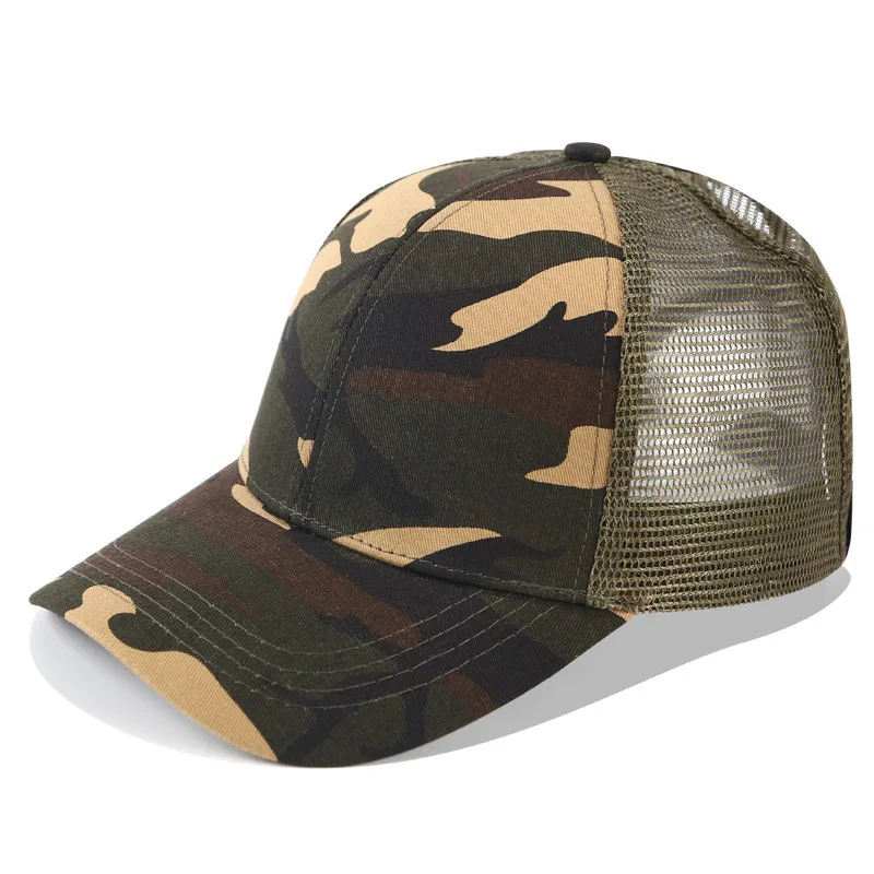 Кепка женская блеск конский хвост бейсбольная Кепка Snapback папа кепка-бейсболка Кепка s Женская грязная булочка летняя сетчатая шляпа Женская регулируемая хип-хоп шляпы - Цвет: Plain Camouflage