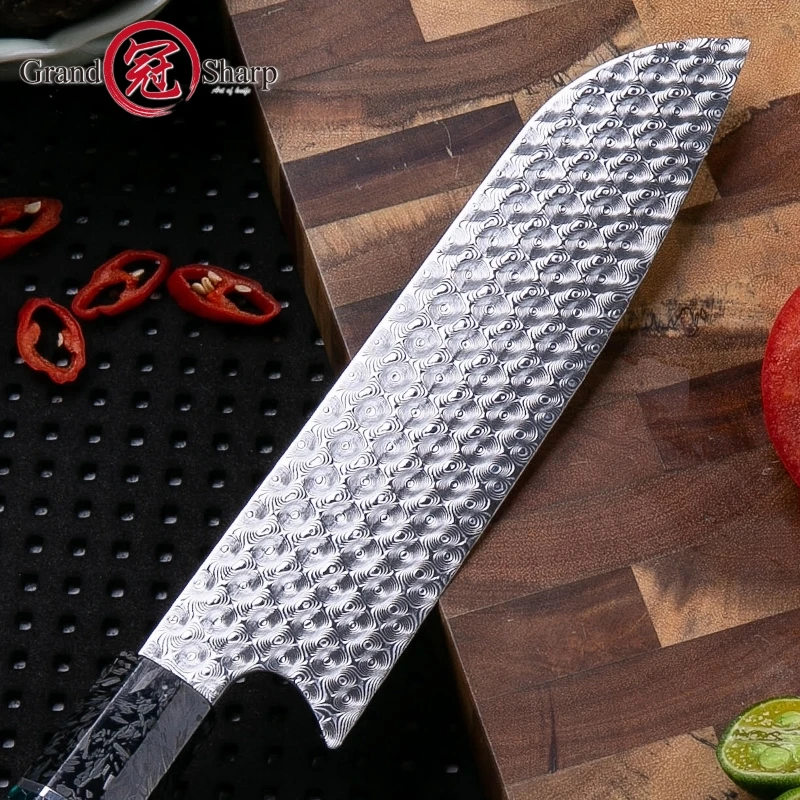 Нож santoku ручной работы, кухонные ножи из дамасской стали, острый кованый нож для приготовления пищи, качественные японские кухонные ножи