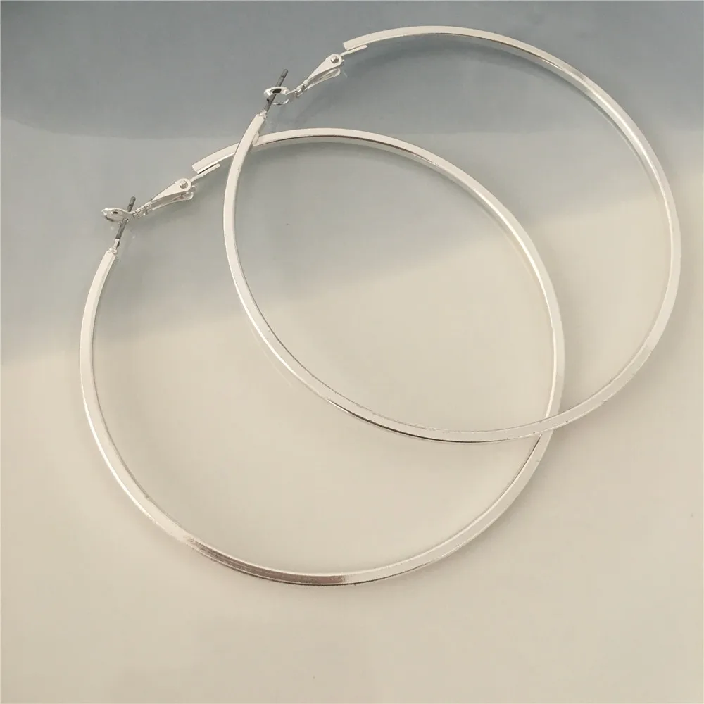 

SIMPLE basic gold or silver color plating large hoop earring for unisex