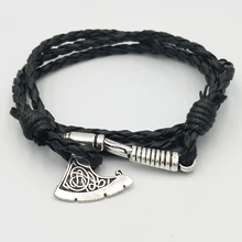 Для Мужчин, Ювелирные изделия Ax Обёрточная бумага якорь мужской браслет, Викинг's кожаные аксессуары славянского Перун браслет Браслеты Viking браслет с топором