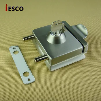 

Stainless steel glass door latch lock column square lock opening central door lock the door open door