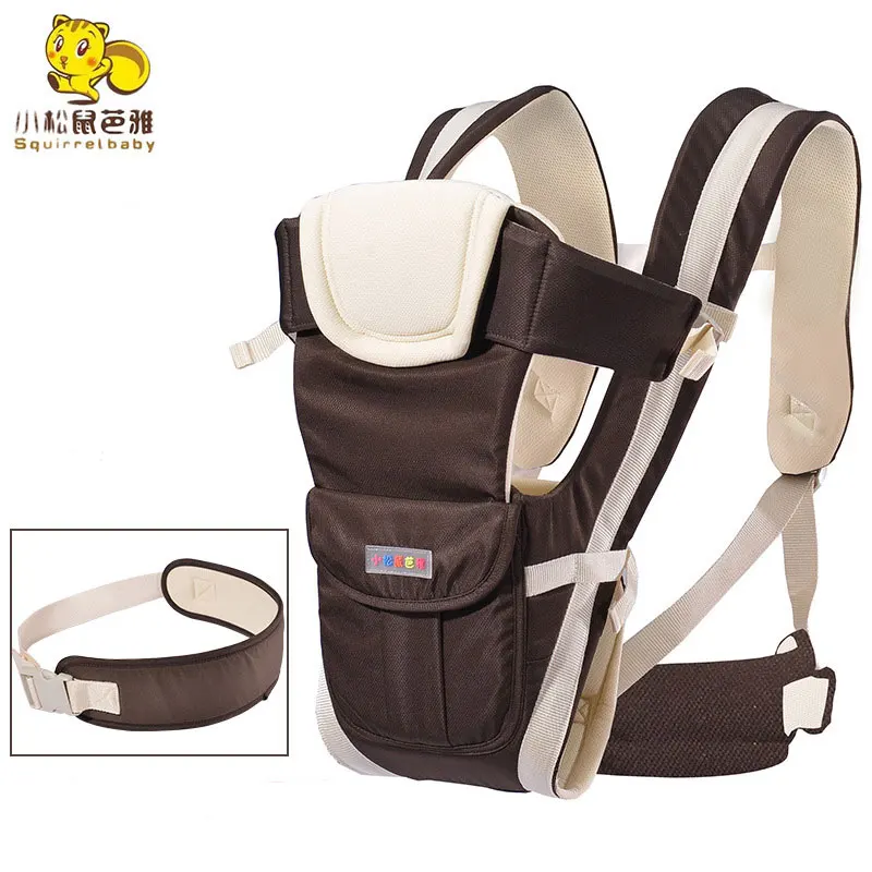 

Squirrelbaby 0-30 Months Breathable Front Facing Baby Carrier 4 in 1 Infant Comfortable Sling Backpack Pouch Wrap Baby