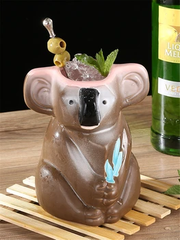 

750ml Koala Bear Hawaii Tiki Mugs Cocktail Cup Beer Beverage Mug Wine Mug Ceramic Easter Islander Tiki Mugs Bar Tools Barware