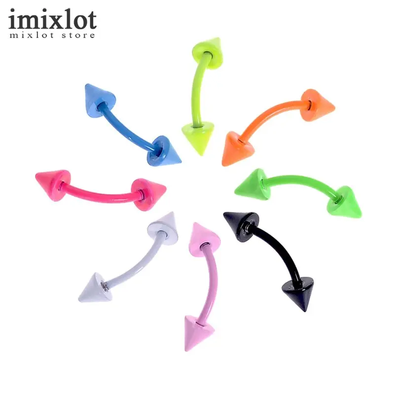 8Pcs 18g Eyebrow Piercing Curved Barbell Ear Cartilage Helix Piercing