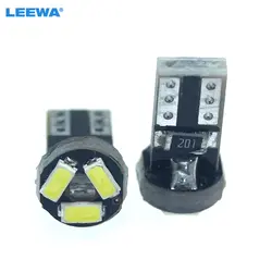 LEEWA 50 шт. белый автомобиль T5 0,5 W 6000 K 3SMD 1210/3528 CANBUS Error Free светодиодный свет лампы DC12V # CA1151