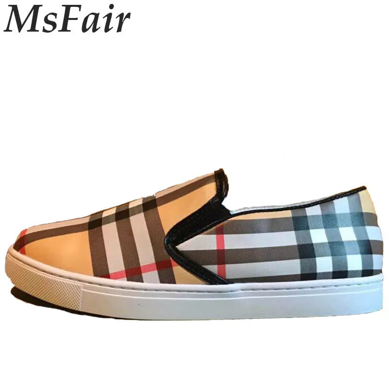 

MSFAIR 2018 Men Skateboarding Shoes Outdoor Athletic Grid Stripe Canvas Walking Sport Shoes For Men Men Sneakers Women Brand