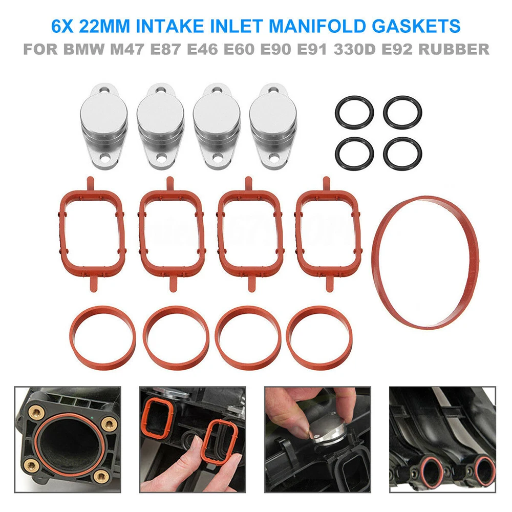 #*Cheap Fits for BMW 320d 330d 520d 525d 530d SI A0136 6set Diesel Car Swirl Flap Bungs Blanks Intake Gaskets Kit 33mm Car Accessories