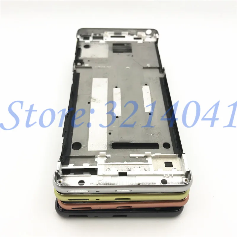 Full Housing Middle Front Frame Bezel Housing For Sony Xperia XA F3111 F3112 F3115+ Side Rail Stripe with Side Buttons+Logo