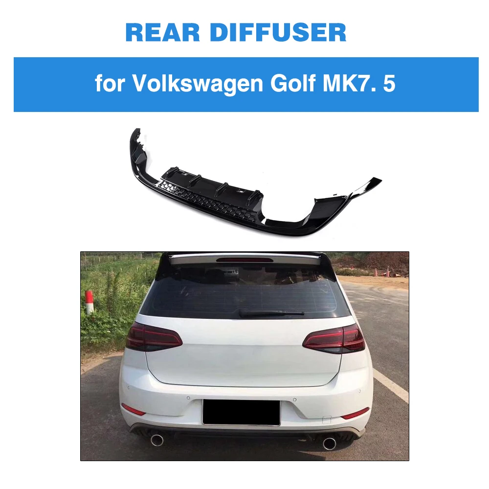 

Carbon rear diffuser For VW Golf 7.5 MK7.5 standard GTI 2017 2018 Four Outlet rear Bumper lip diffuser spoiler 2 Style