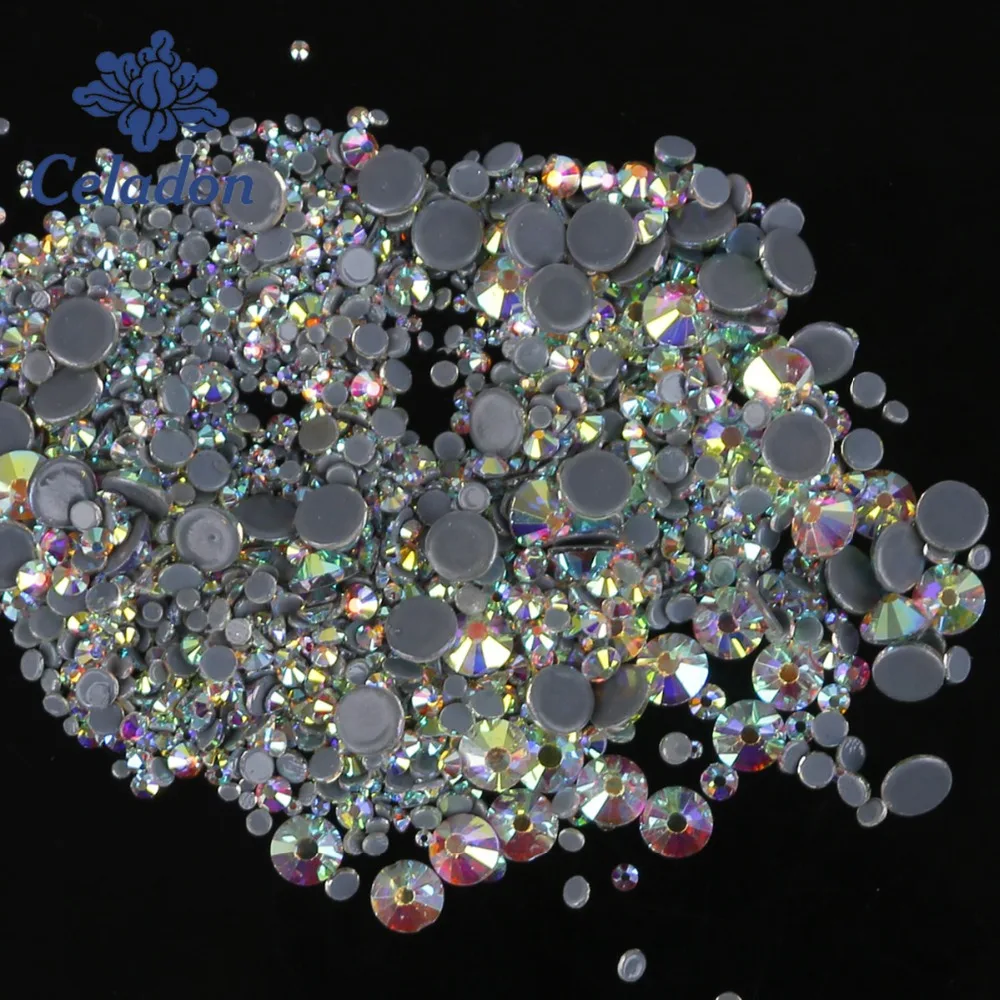 

Hot Selling approx 1440pcs/bag Fix Rhinestone Iron DMC Crystal AB Hot back Glass Stone Used For Jewerly Making DIY Clothes Shoes