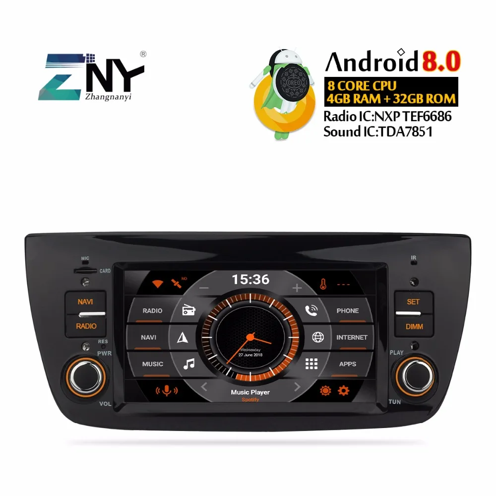 Top Android 8.0 Car GPS Stereo For Fiat Doblo 2010 2011 2012 2013 2014 2015 Auto Radio FM RDS WiFi Audio Navigation Backup Camera 1