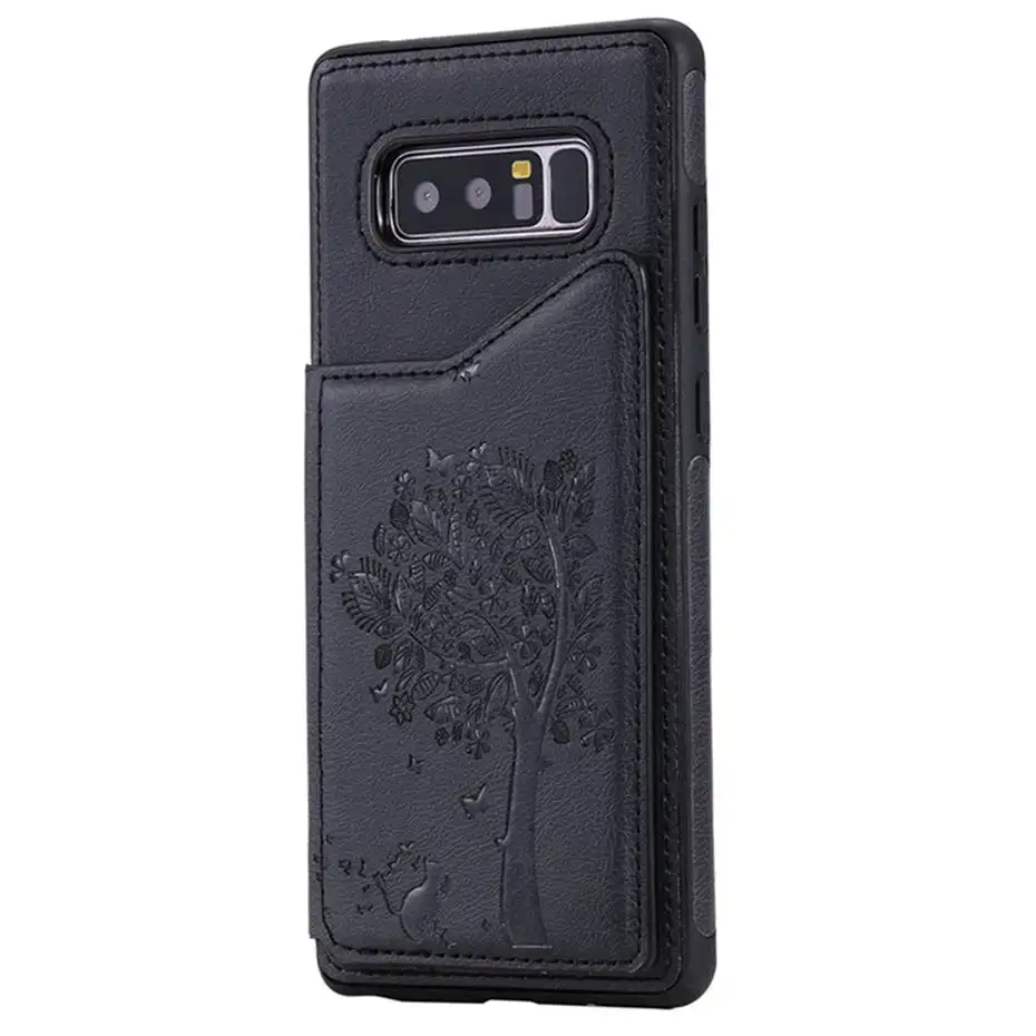 Кармашком для карточек чехол для телефона для Samsung Galaxy S8 S9 S10 E Plus 5G Note 8 9 10 Pro A50 из искусственной кожи чехол-бумажник держатель для карт чехол-бумажник