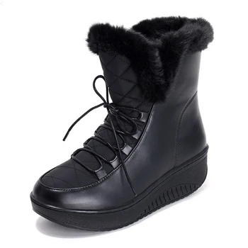 

Women Ankle Boots Warm Fur Winter Shoes Women Waterproof Snow Boots Round Toe Comfortable Rubber Soles Women Shoes Boots