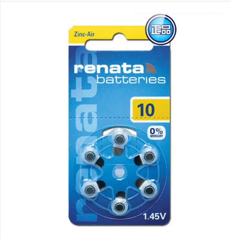 

6 batterie RENATA MARATONE ZA10 apparecchi acustici 105mAh 1,45V ZINCO rayovac