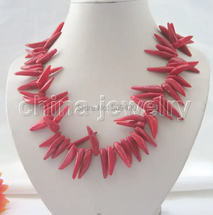 

Wholesale>>>Beautiful 21" 25-35mm red coral necklace