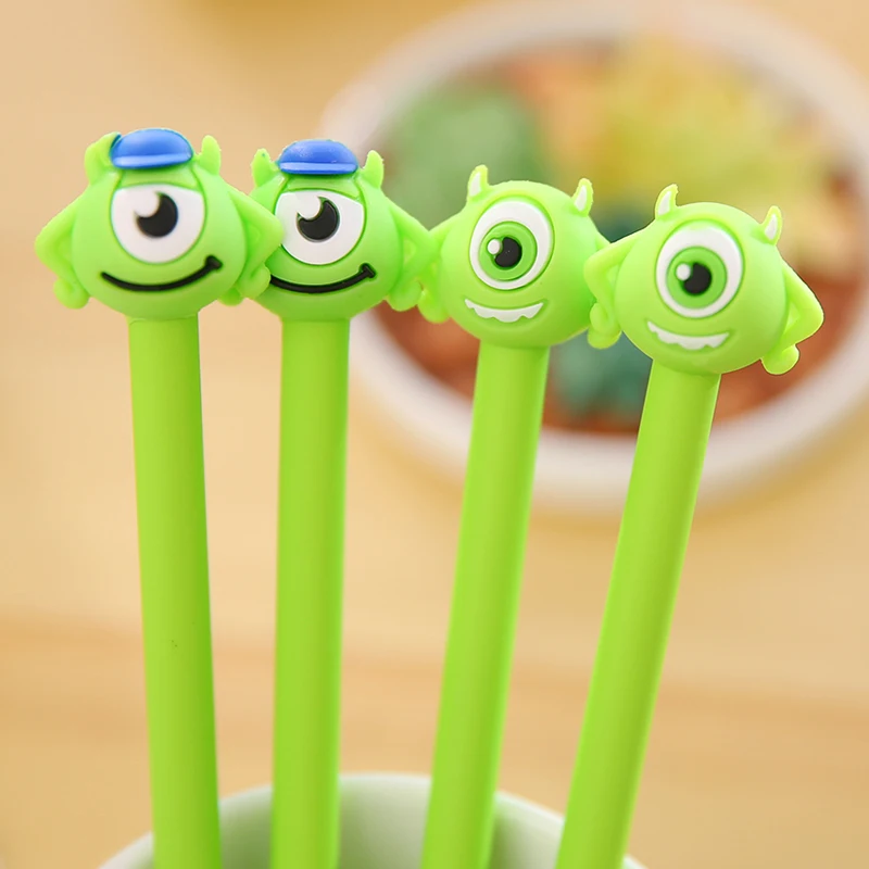 

1Pcs New Cartoon Green Big Eye One eyed monster Gel Pen Ink Marker Pen School Office Supply Gift Pen E0644