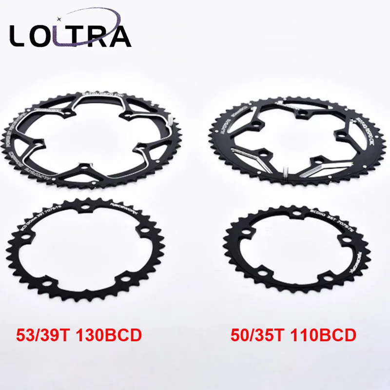 

130BCD 110BCD Chainring 35/50T 39/53T Al 7075 Road Bicycle Chain Ring Plate Double Disc Oval 5 Bolts Race Bike Chainrings