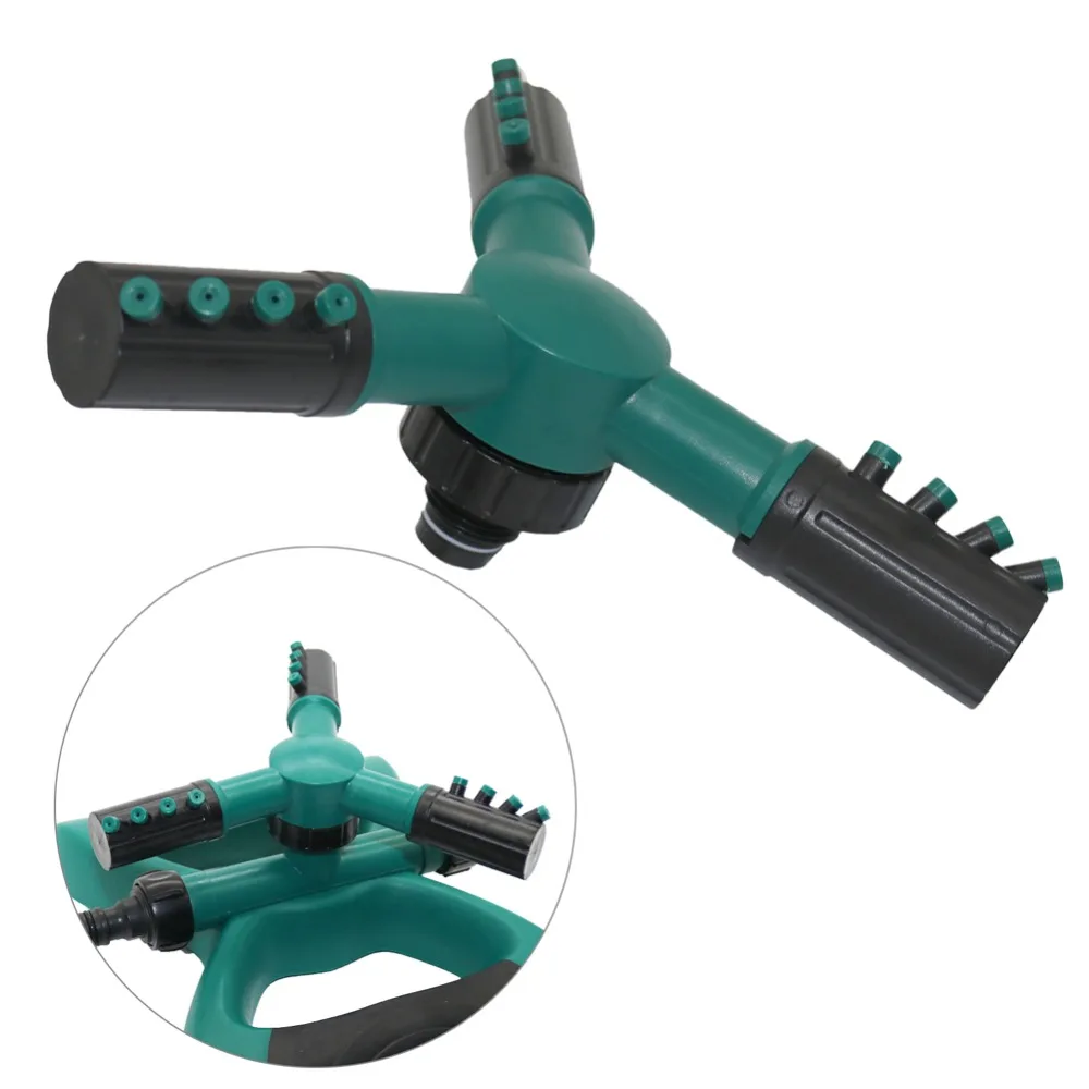 

Rotary 3-Arm Water Sprayer 360 Degree Automatic Rotating Water Sprinkler System with 1/2" Male thread Lawn Sprinkler 5 Pcs