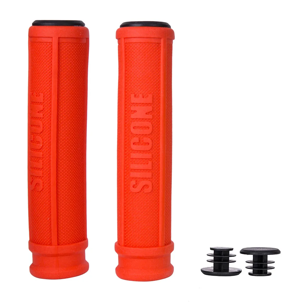1 пара ZTTO чистый силиконовый гель прочные ударопрочные противоскользящие ручки для горного велосипеда MTB дорожный велосипед фиксированная передача BMX AG 110 - Цвет: Red