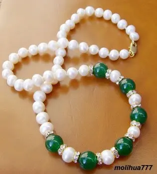 

Real White Pearl Jades Crystal Necklace