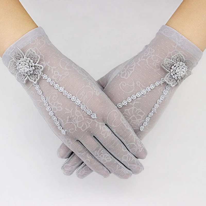 

summer women Lace sunscreen gloves lady's anti-uv slip-resistant driving gloves Ladies sexy lace gloves