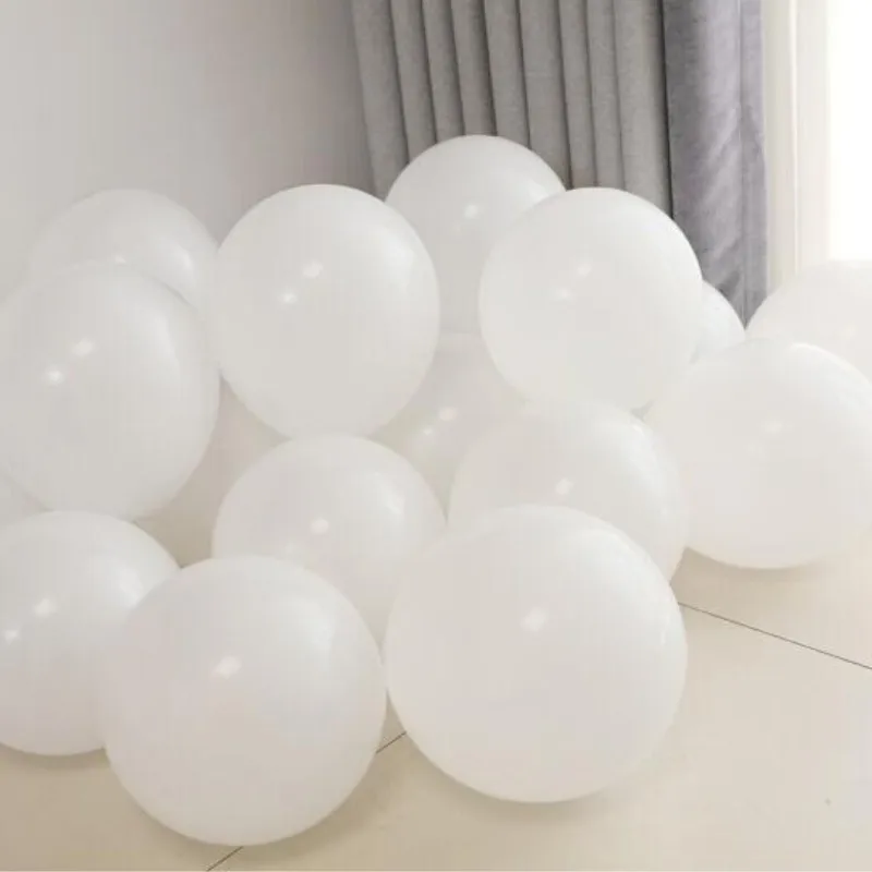 

White balloons 50pcs/lot10 inch thick round latex inflatable ball wedding decorations kids birthday party balloon baby shower