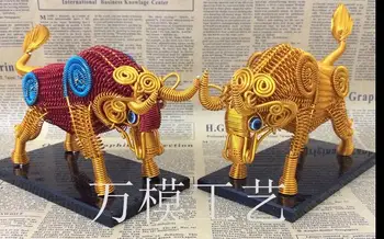 

Cattle handmade aluminum wire DIY aluminum silk cattle handicraft Home Ornament Collection statue home decoration