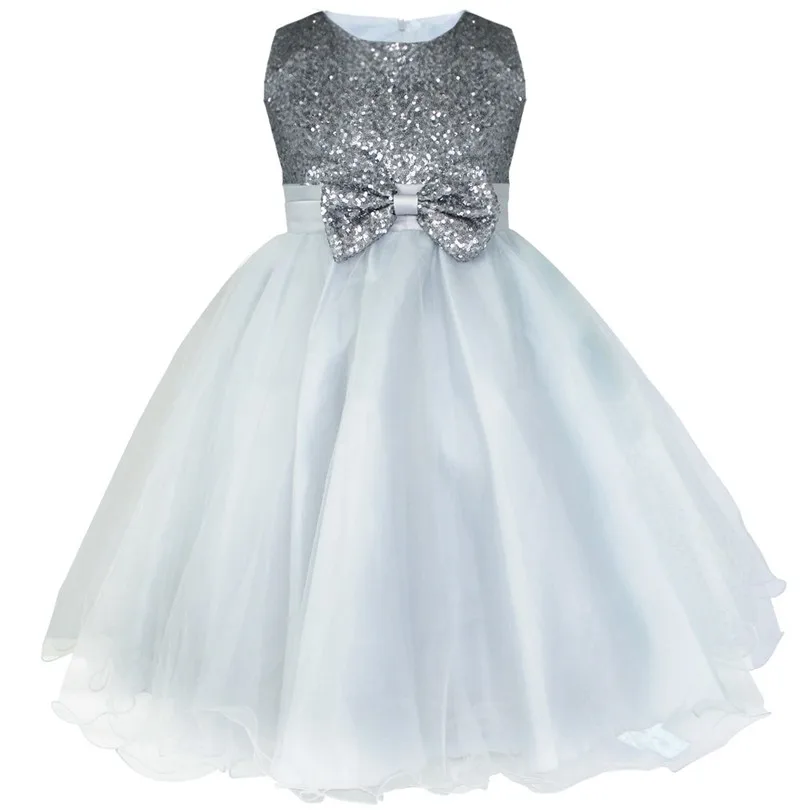 Детское платье до колена с блестками и цветочным узором для девочек возрастом от 2 до 14 лет Детские Вечерние платья на свадьбу, бальное платье, платье принцессы на выпускной, торжественное платье для девочек