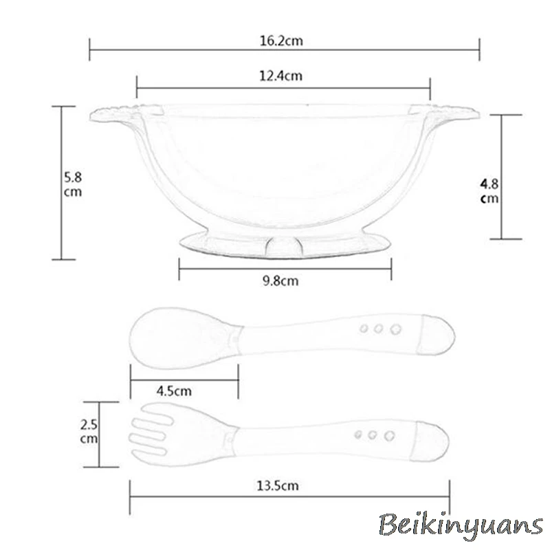 Детская небьющаяся миска для кормления и присоска+ обучающая ложка с датчиком температуры, посуда, миска