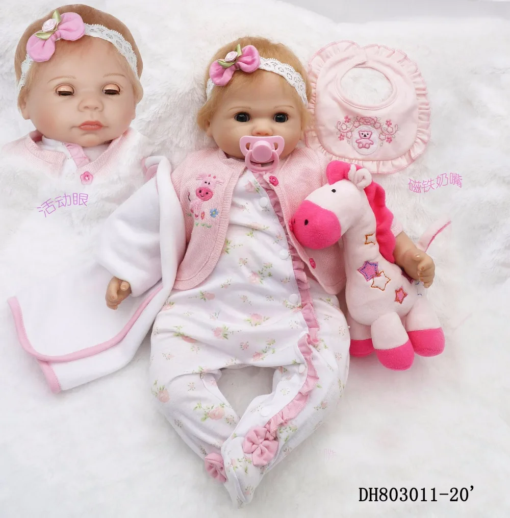

22 inch Reborn Dolls toys for children cute Princess DIY dolls Boy Girl Brinquedos gifts baby accompany toys lighting dolls