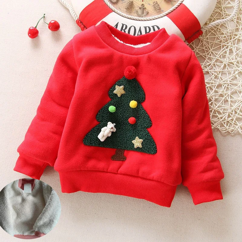 

BibiCola Winter Baby Girls Christmas Clothes Toddler Sweater baby Winter Warm Thick Sweater shirts Girls Christmas Tops Sweaters