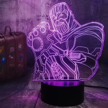 

Marvel Comics Villain Thanos Avengers Marvel Legends 3D LED Night Light Table Lamp Home Bedroom Decor Kids Toys Christmas toys